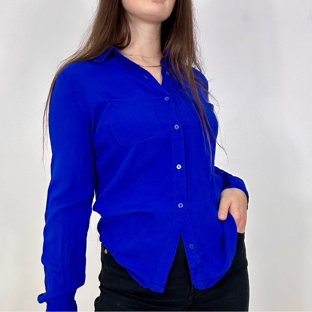 *a.n.a Cobalt Blue Button Up Blouse
